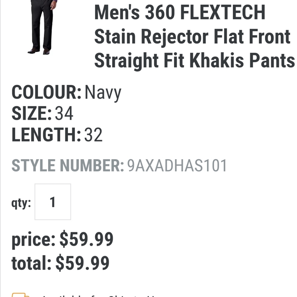 TWO New Pairs Denver Hayes Men's Navy Khakis - Picture 9 of 9